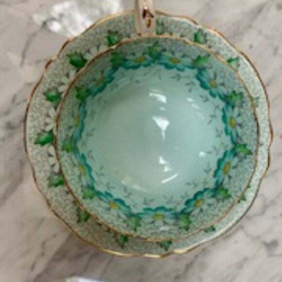 Vintage Double Warrant Mark 1939-49 Paragon Teacup and Saucer Margot Light Blue - Picture 2 of 3
